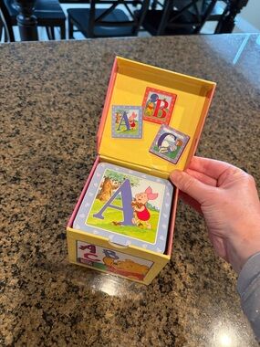 Winnie the Pooh Piglet ABC Stacking Blocks - Pink & Yellow